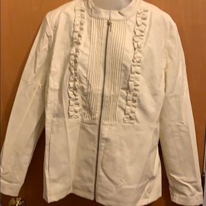 Susan graver off white faux leather jacket lg
